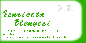 henrietta blenyesi business card